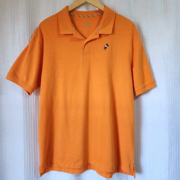 Walt Disney World Mens L Blue Disney Parks Polo Shirt Mickey Mouse Classic - Picture 1 of 9